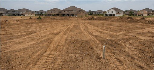 Leveling and smoothing a residential construction lot