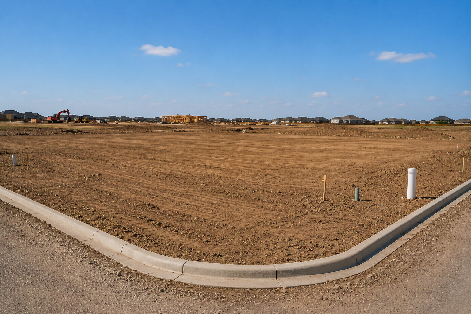 Final grade preparation in a new subdivision